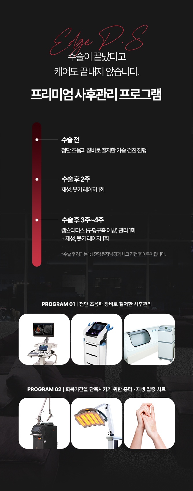 가슴성형 수술 전과 수술 후 시기별 프리미엄 사후관리 프로그램